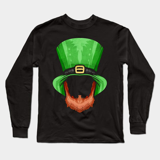 Red Beard and Green Hat For St. Patricks Day Long Sleeve T-Shirt by SinBle